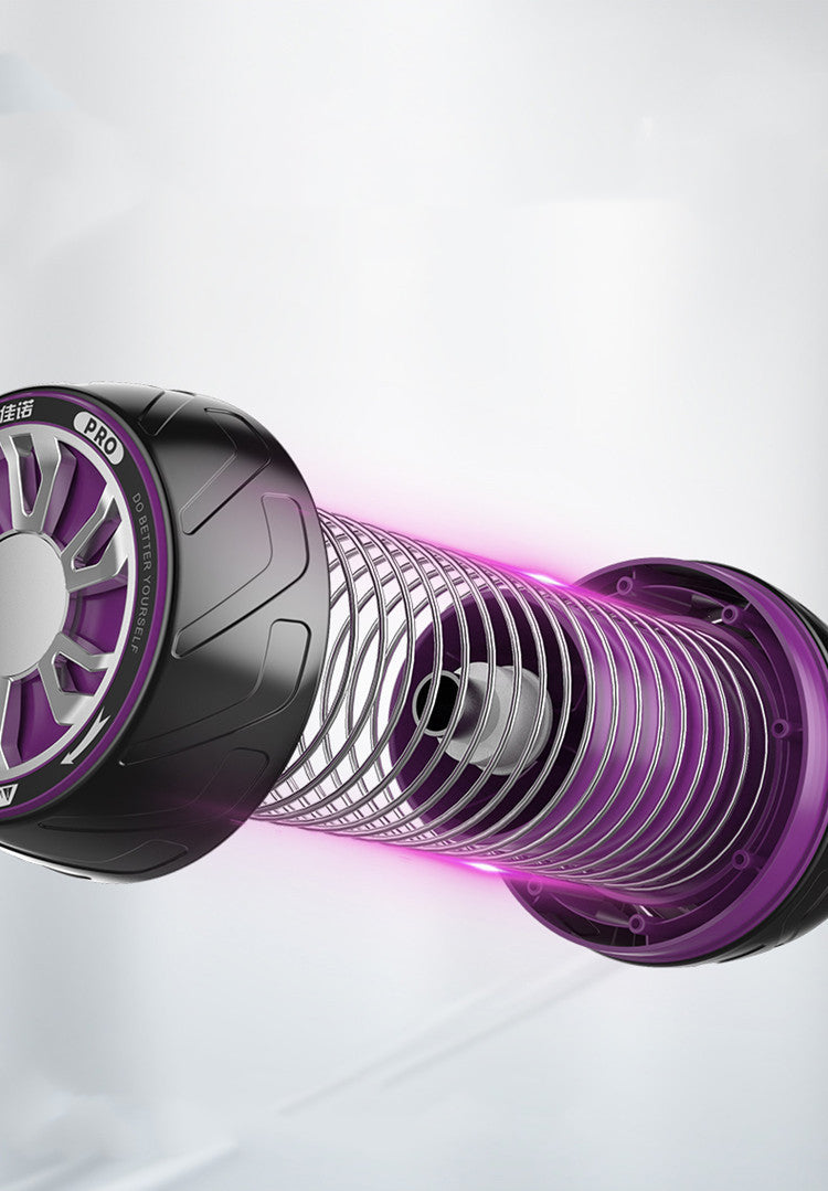 Close-up of a purple and black electronic device on a white background
